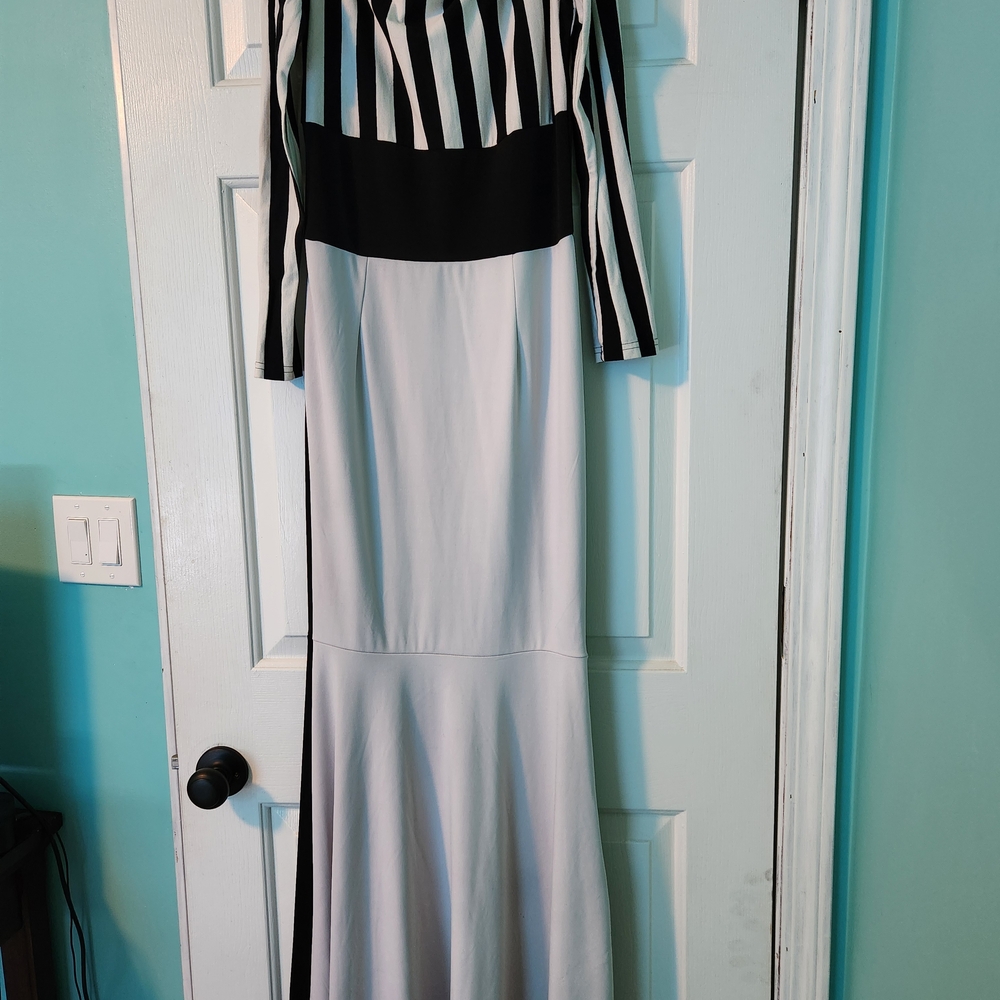 Black and White Striped Maxi Dress
